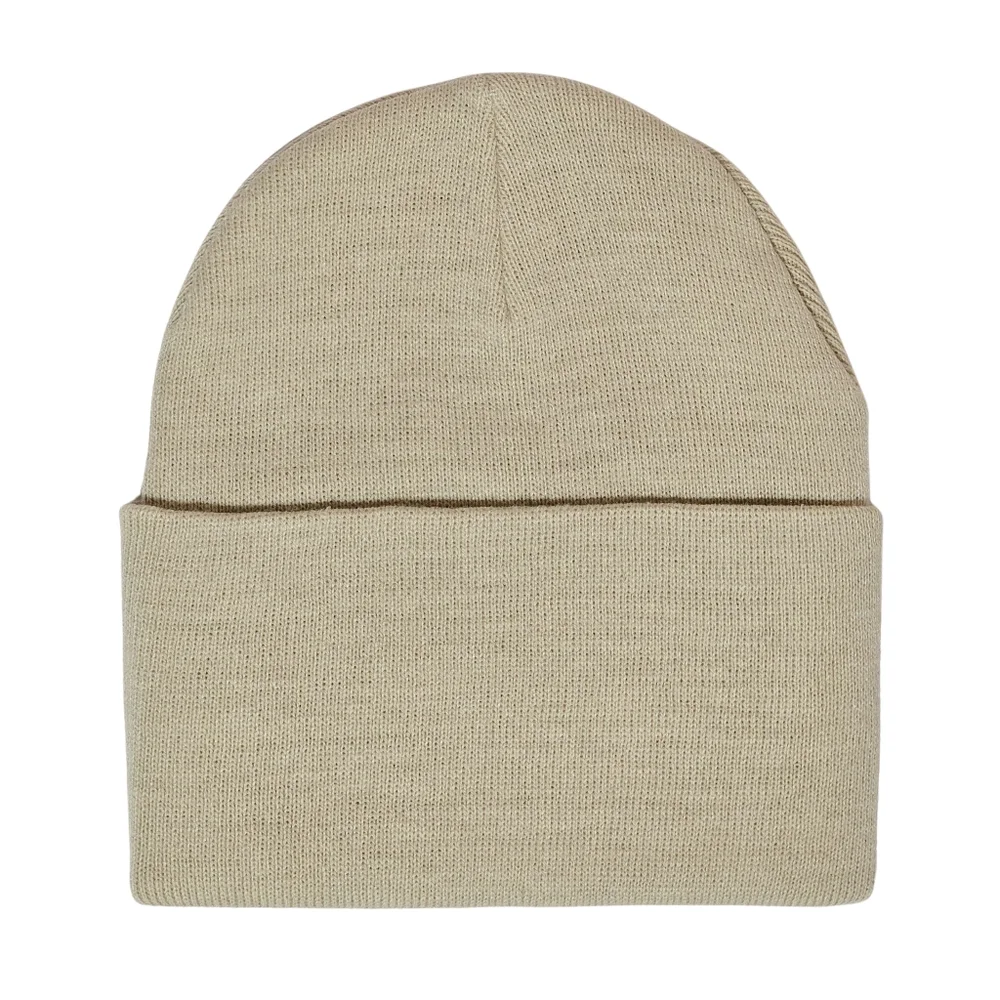 GCDS Beanie Hat Off White Lounge Logo Beanie Knit Neutral Outdoor Minimalist